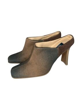 Transit Corduroy Heeled Mule Shoes Women’s 7 US Brown Tan‎ Green Ombre